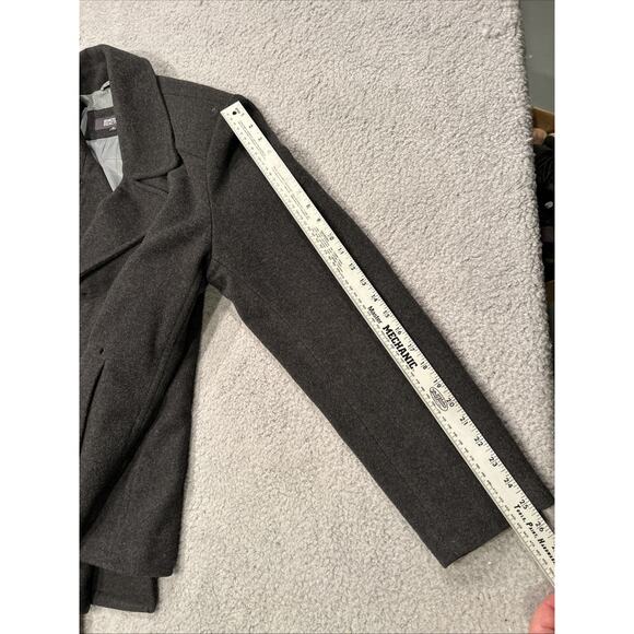 Kenneth Cole Reaction Men's Gray Double Breast Wool Blend Pea Coat - Size XL - Picture 11 of 12